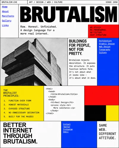 Brutalism (Graphic/Web) graphic design movement