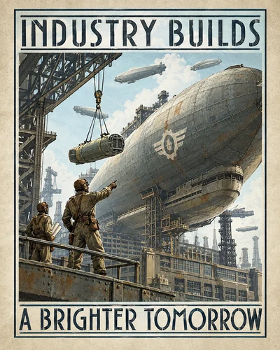 Dieselpunk graphic design movement
