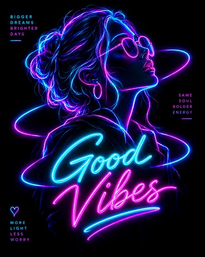 Glow / Neon Aesthetic graphic design movement