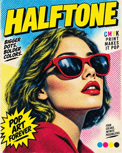 Halftone graphic design movement